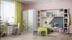 Детская комната Флер (Белый/корпус Выбеленное дерево) в Петрозаводске - petrozavodsk.katalogmebeli.com | фото