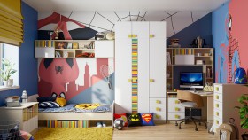 Детская комната Клаксон без машинок (Белый/корпус Клен) в Петрозаводске - petrozavodsk.katalogmebeli.com | фото