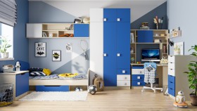 Детская комната Скай (Синий/Белый/корпус Клен) в Петрозаводске - petrozavodsk.katalogmebeli.com | фото