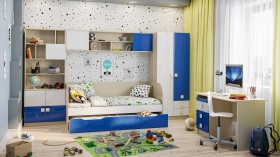 Детская комната Скай Люкс (Синий/Белый/корпус Клен) в Петрозаводске - petrozavodsk.katalogmebeli.com | фото