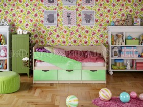 Кровать Бабочки 2,0м (Салатовый металлик) в Петрозаводске - petrozavodsk.katalogmebeli.com | фото