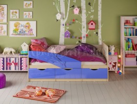 Кровать детская 1,6м Дельфин (Синий металлик) в Петрозаводске - petrozavodsk.katalogmebeli.com | фото