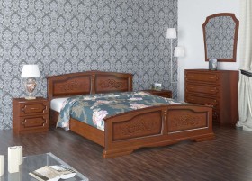 Кровать Елена из массива сосны 1200*2000 Орех в Петрозаводске - petrozavodsk.katalogmebeli.com | фото