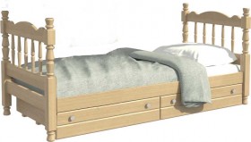 Кровать одинарная Аленка из массива сосны 800*1890 Сосна в Петрозаводске - petrozavodsk.katalogmebeli.com | фото 1