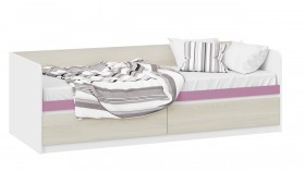Кровать «Сканди» с 2 ящиками Дуб Гарден/Белый/Лиловый в Петрозаводске - petrozavodsk.katalogmebeli.com | фото